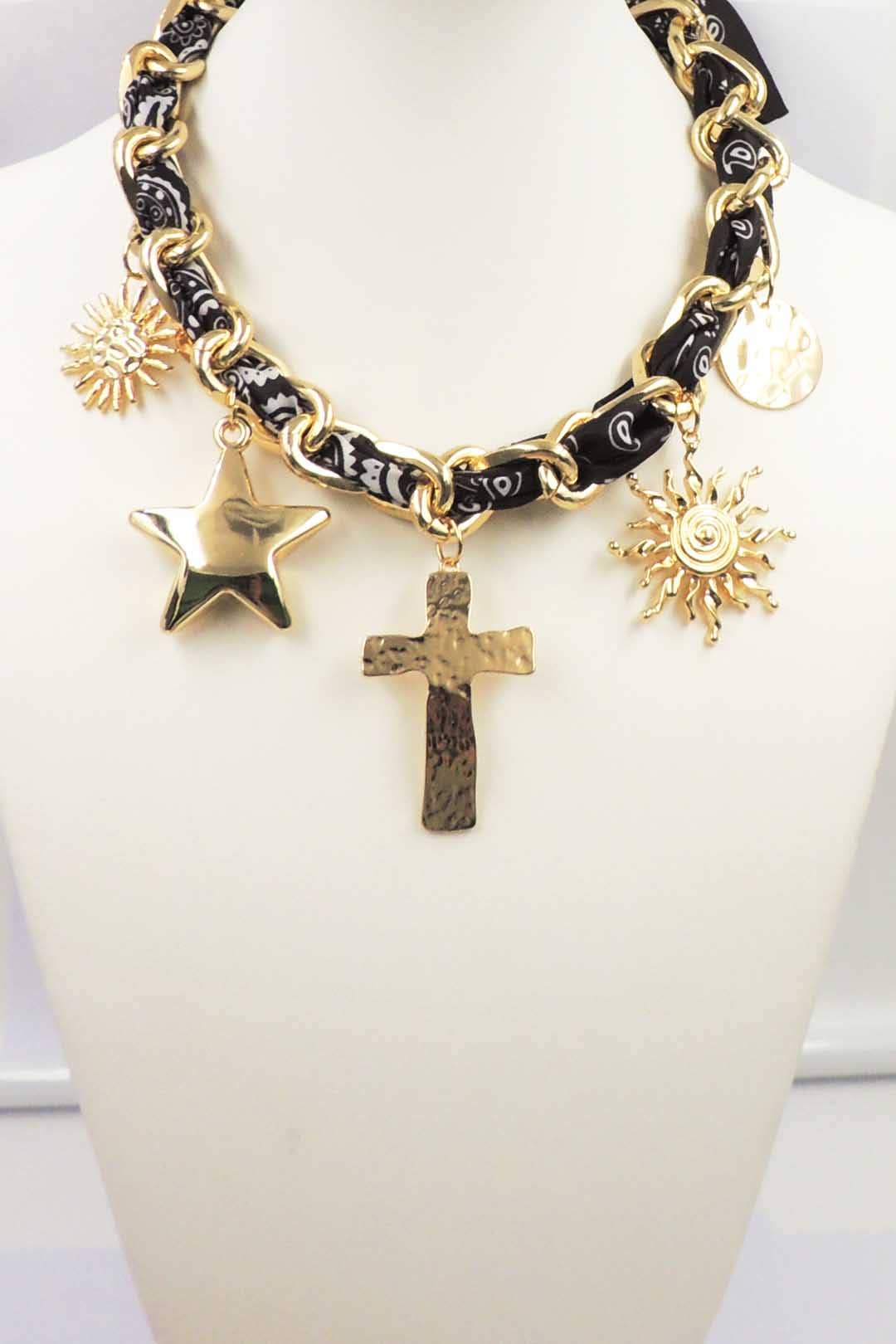 Black Scarf Serenity Necklace