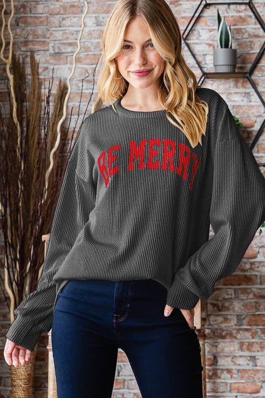 BE MERRY URBAN RIB RIBBED TOP