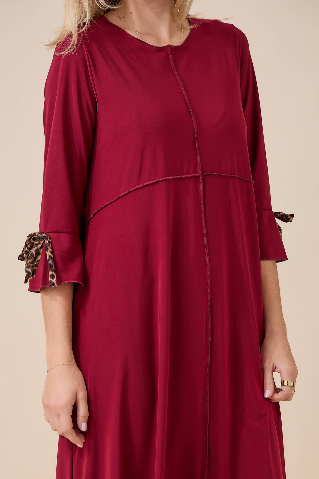 Empire Dress with Animal Print Bow By Celeste