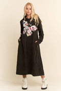 Mineral Floral Butterfly Hoodie Dress