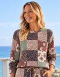 Preorder Boho Patchwork Mixed Print Long Sleeve Top