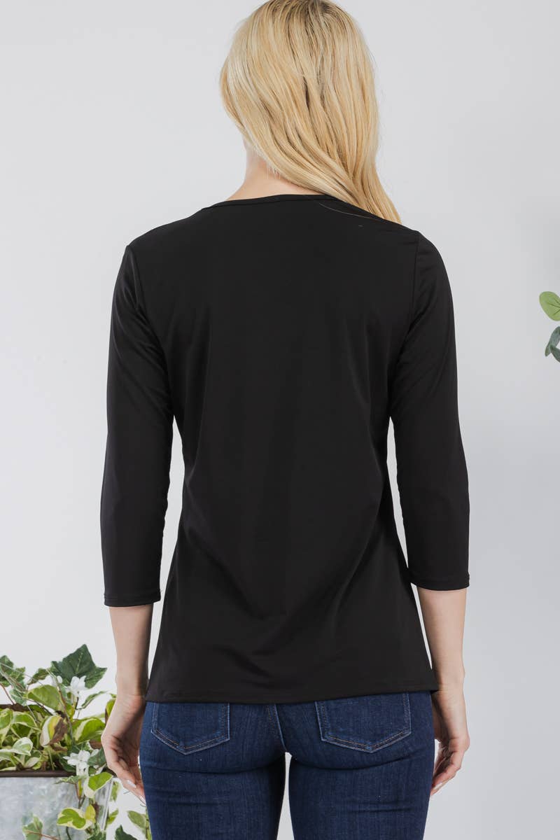3/4 Sleeve Layering Top