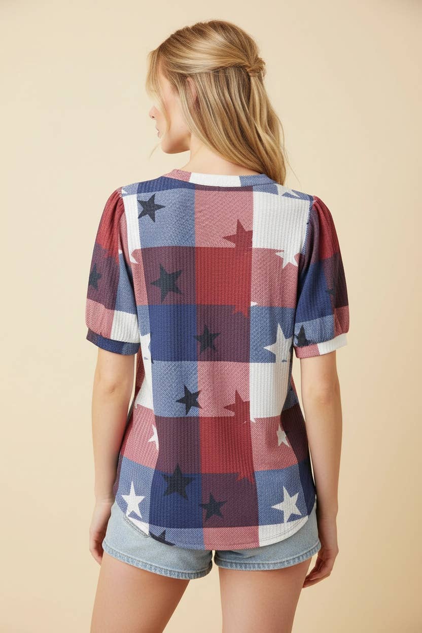 Plaid Star Top