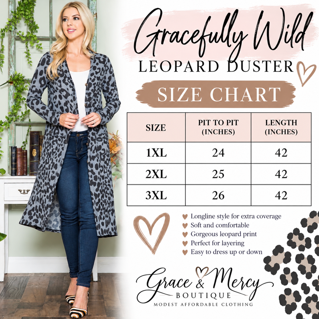 Gracefully Wild Leopard Duster