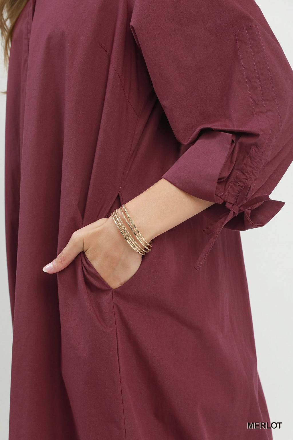 Collared Button Detail Relaxed Midi Dress