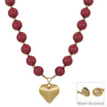 Golden Heart & Garnet Necklace
