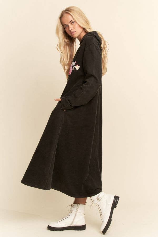 Mineral Floral Butterfly Hoodie Dress