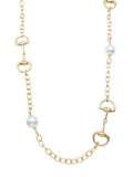 Golden Equestrian Pearl Necklace