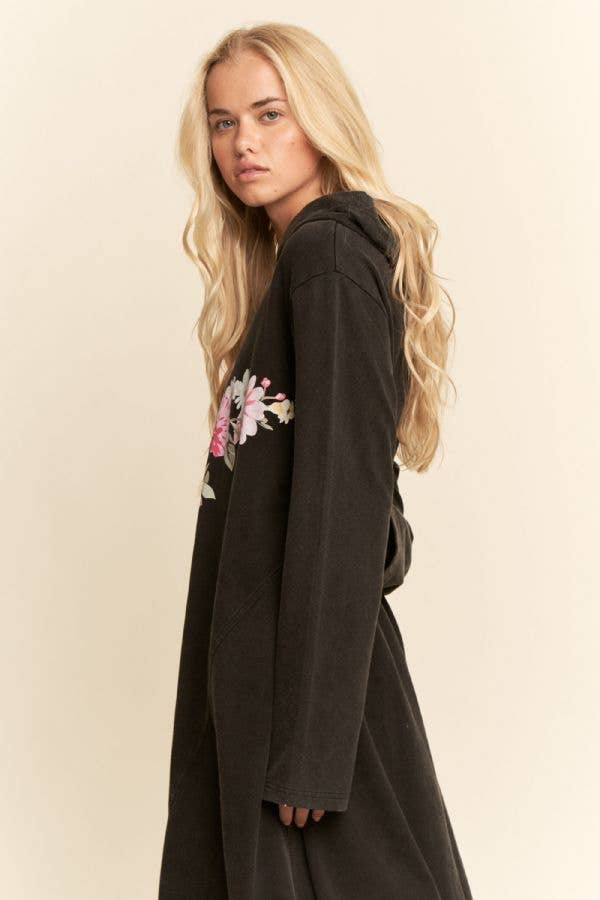 Mineral Floral Butterfly Hoodie Dress