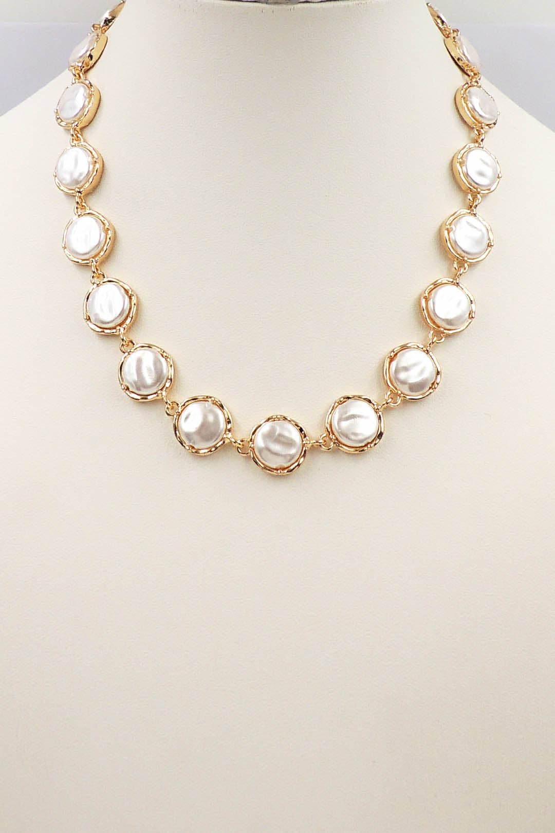 Gold Chain Cord Necklace with Freshwater Pearl Charm