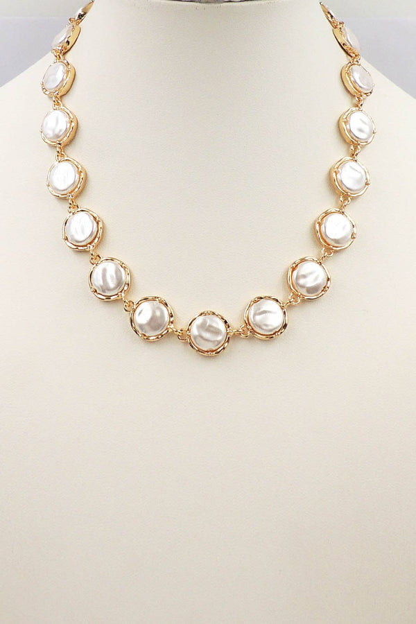 Gold Chain Cord Necklace with Freshwater Pearl Charm