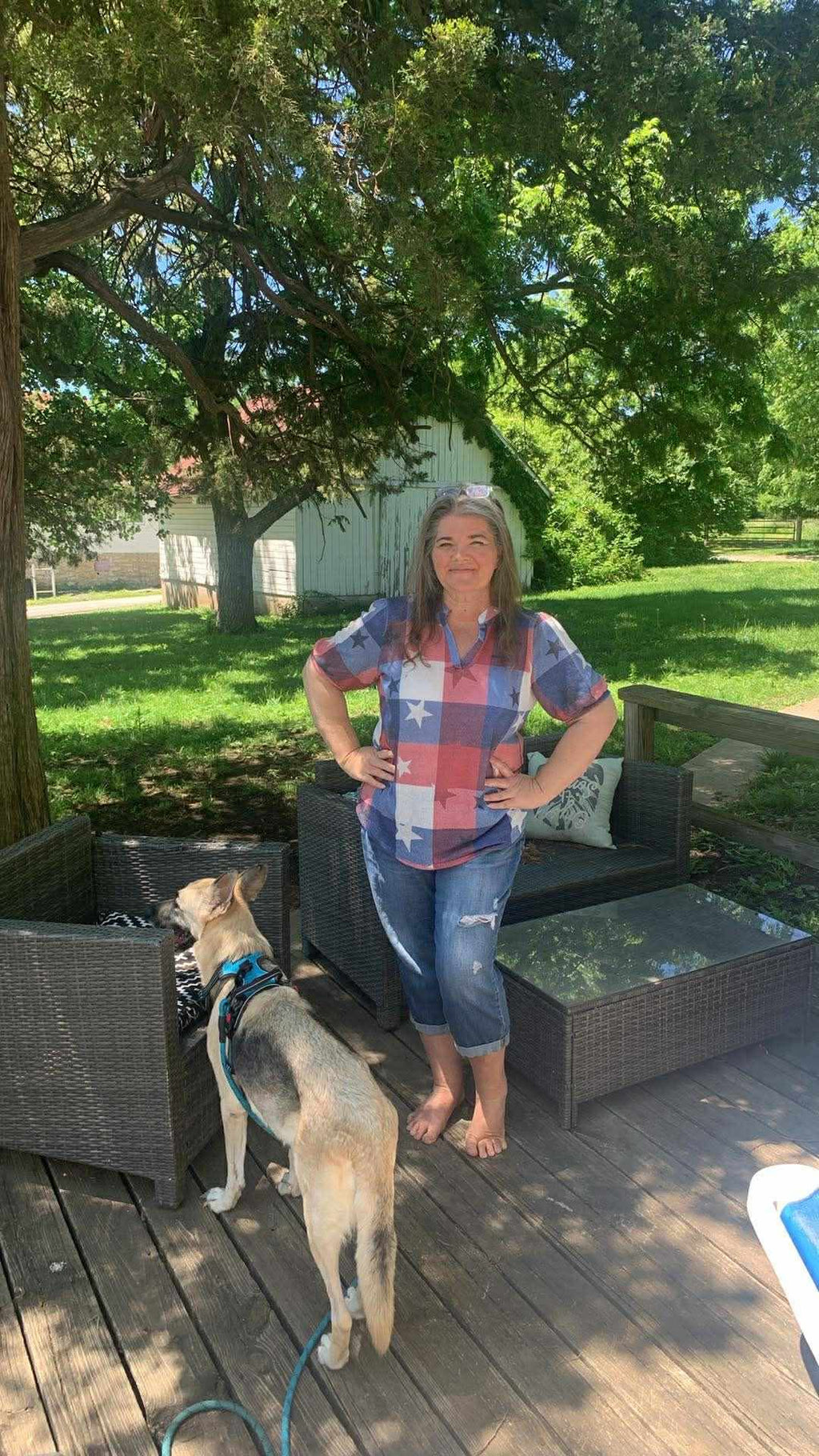 Plaid Star Top