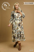Boho Paisley Tiered Midi Dress