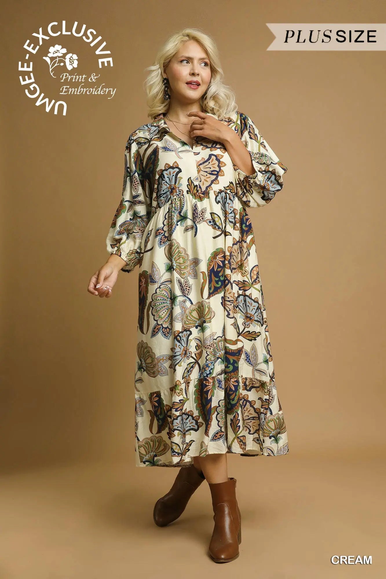 Boho Paisley Tiered Midi Dress