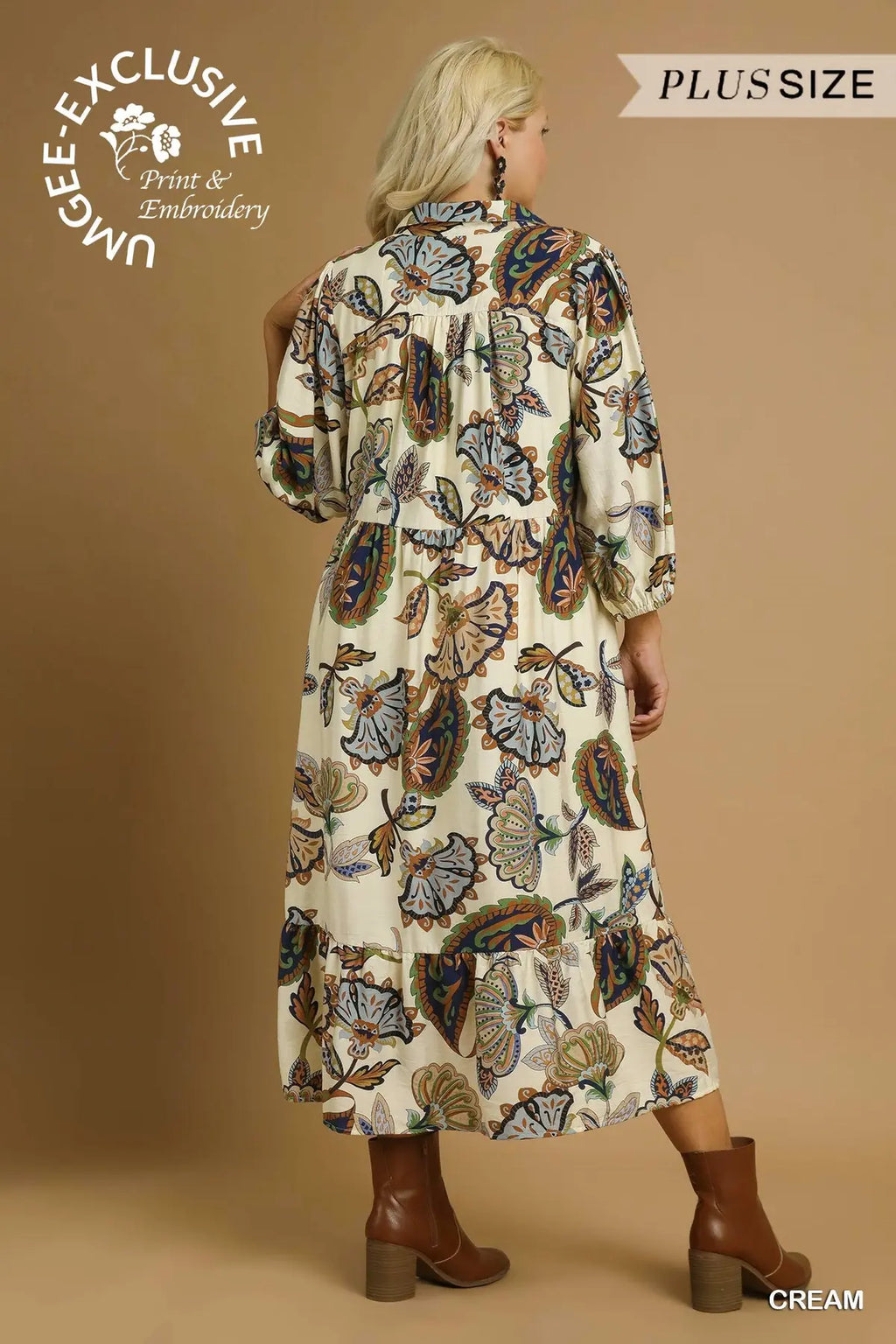 Boho Paisley Tiered Midi Dress