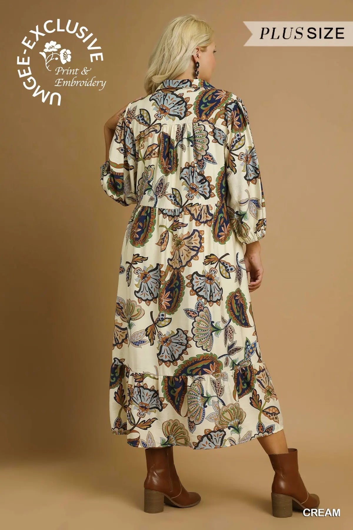 Boho Paisley Tiered Midi Dress