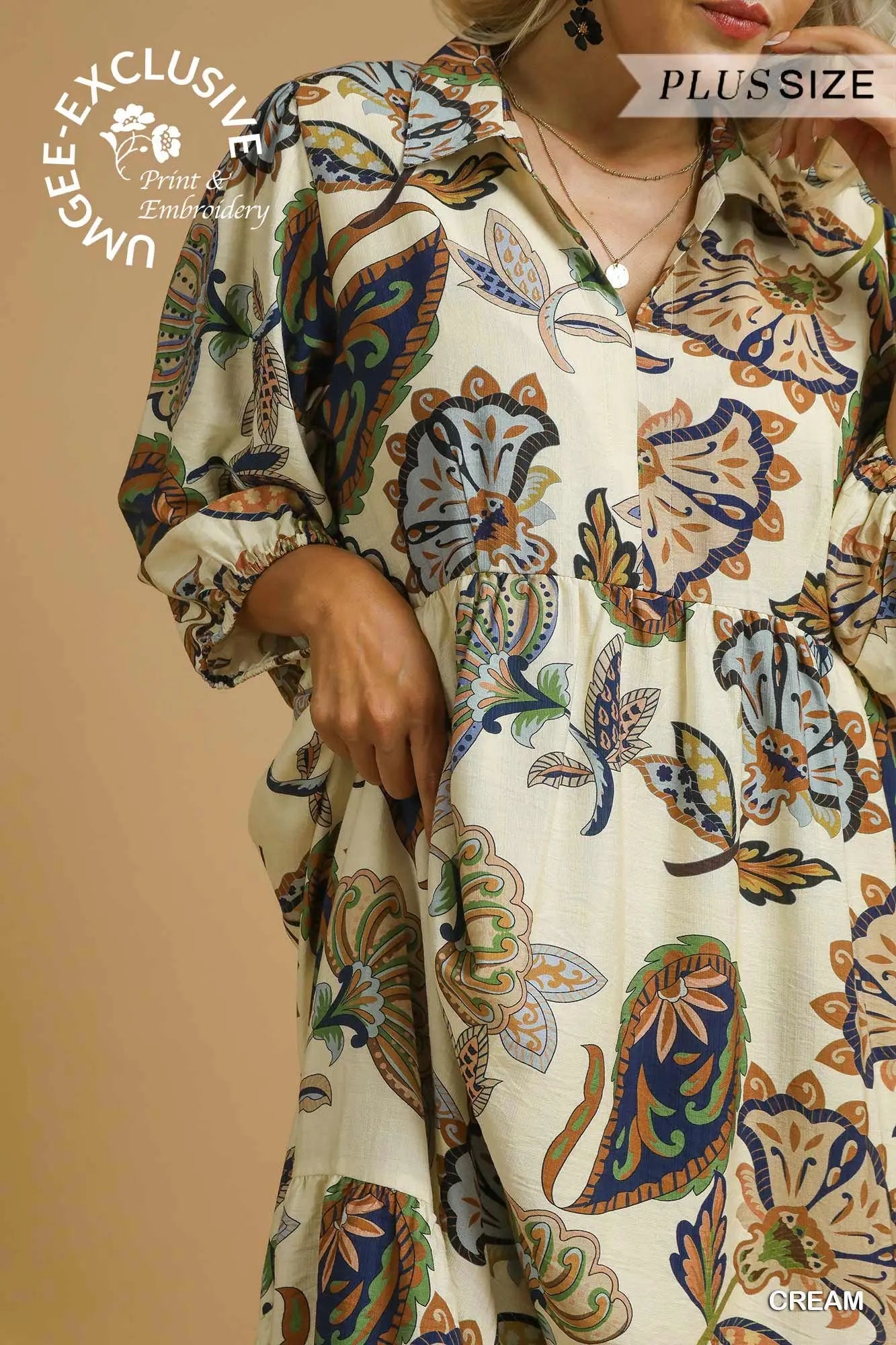 Boho Paisley Tiered Midi Dress