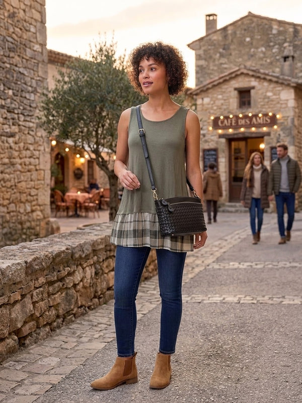 Swing Tank With Plaid Ruffle