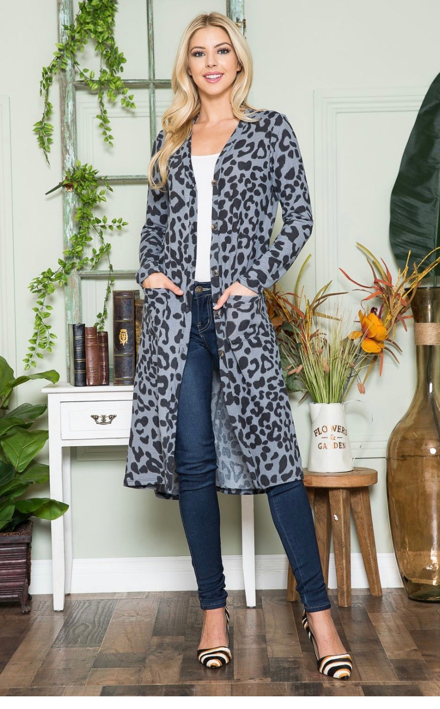 Gracefully Wild Leopard Duster