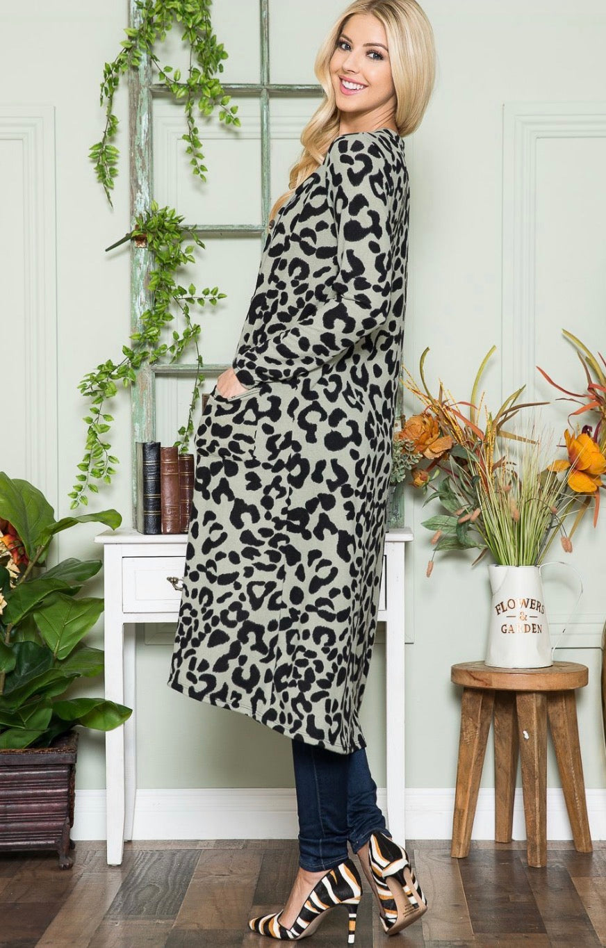 Gracefully Wild Leopard Duster