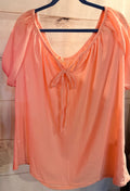 Peach Bubble Sleeve Top