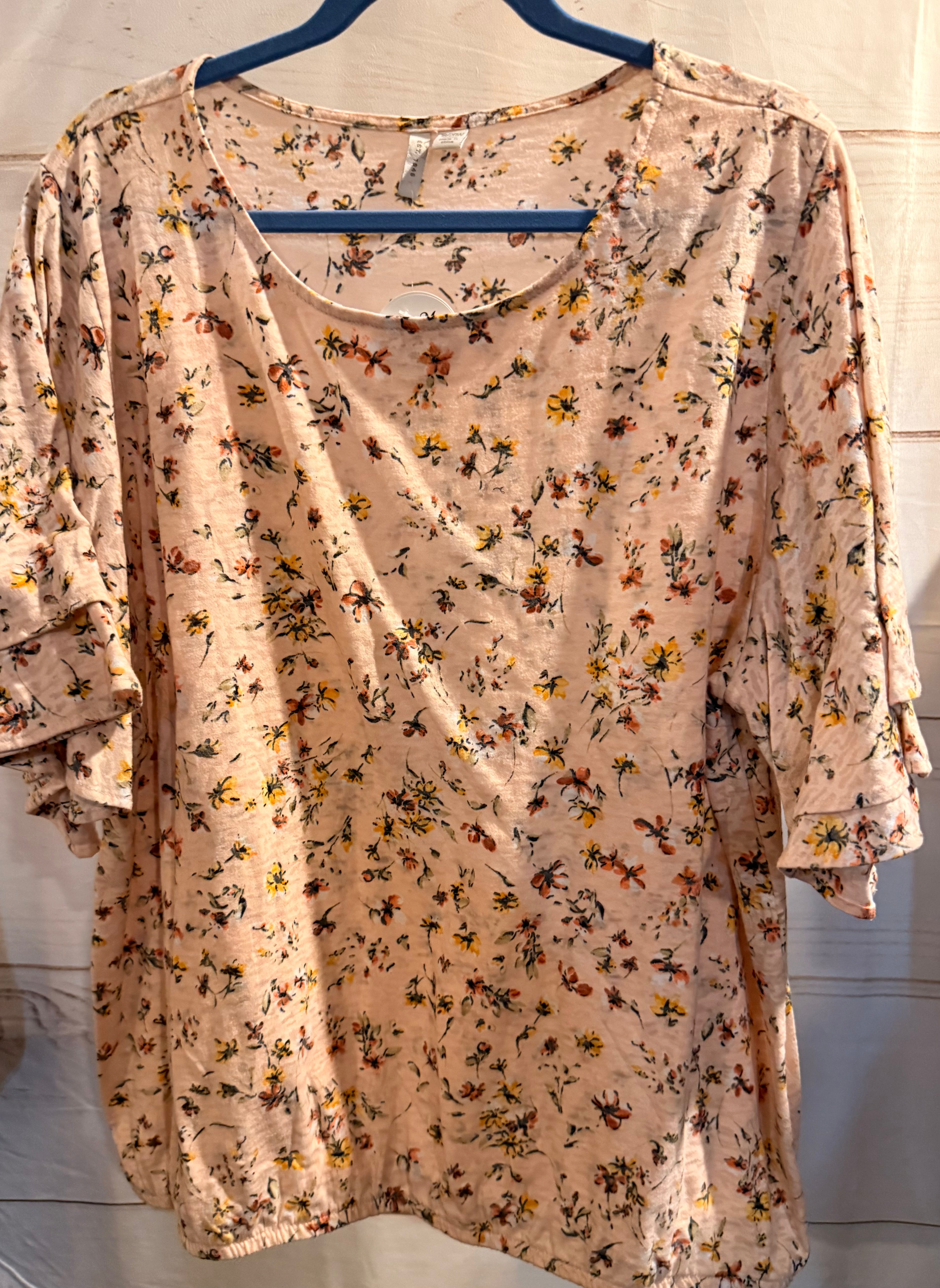 Peach Floral Top