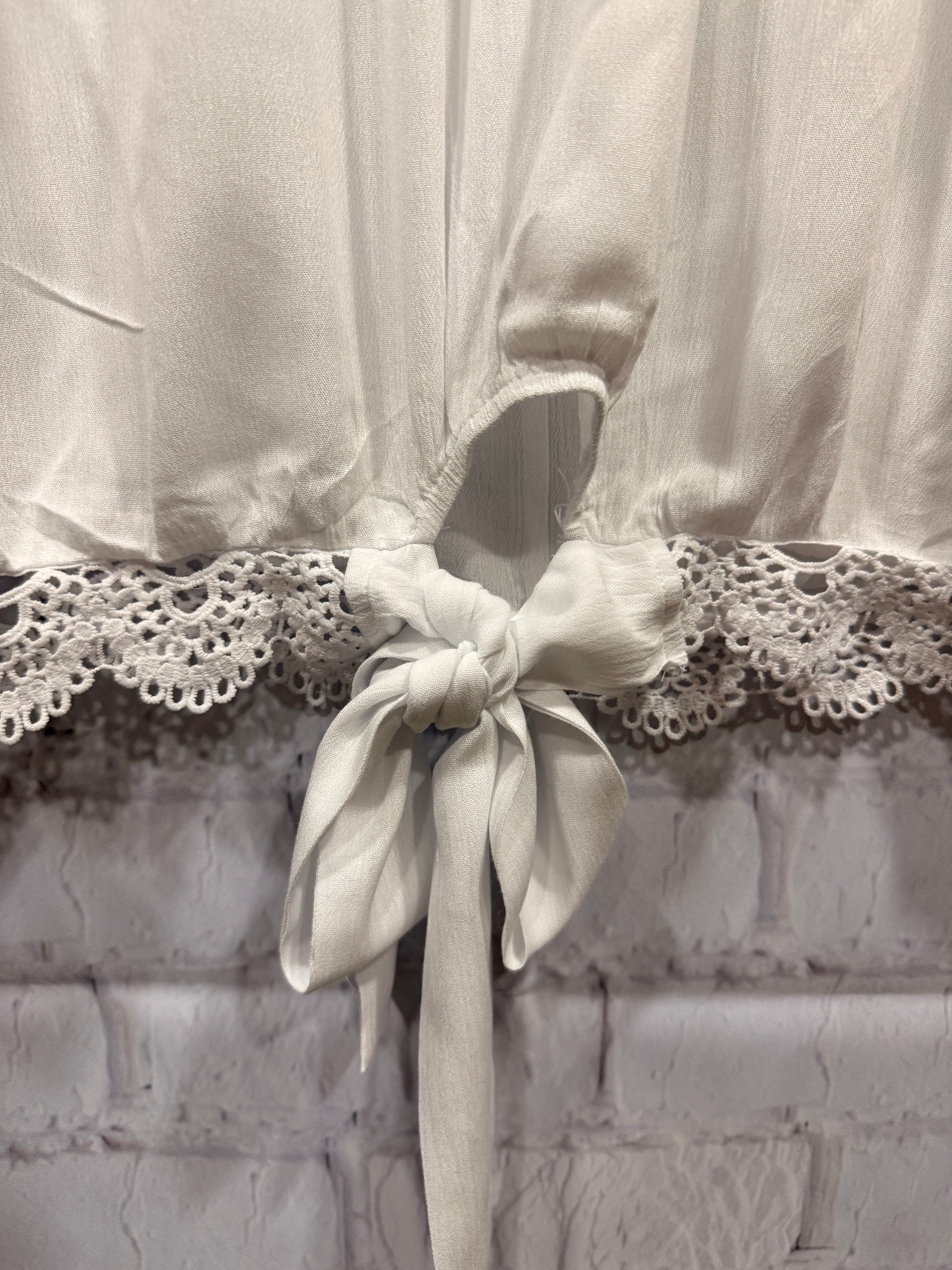 White Crochet Short Top - 3XL