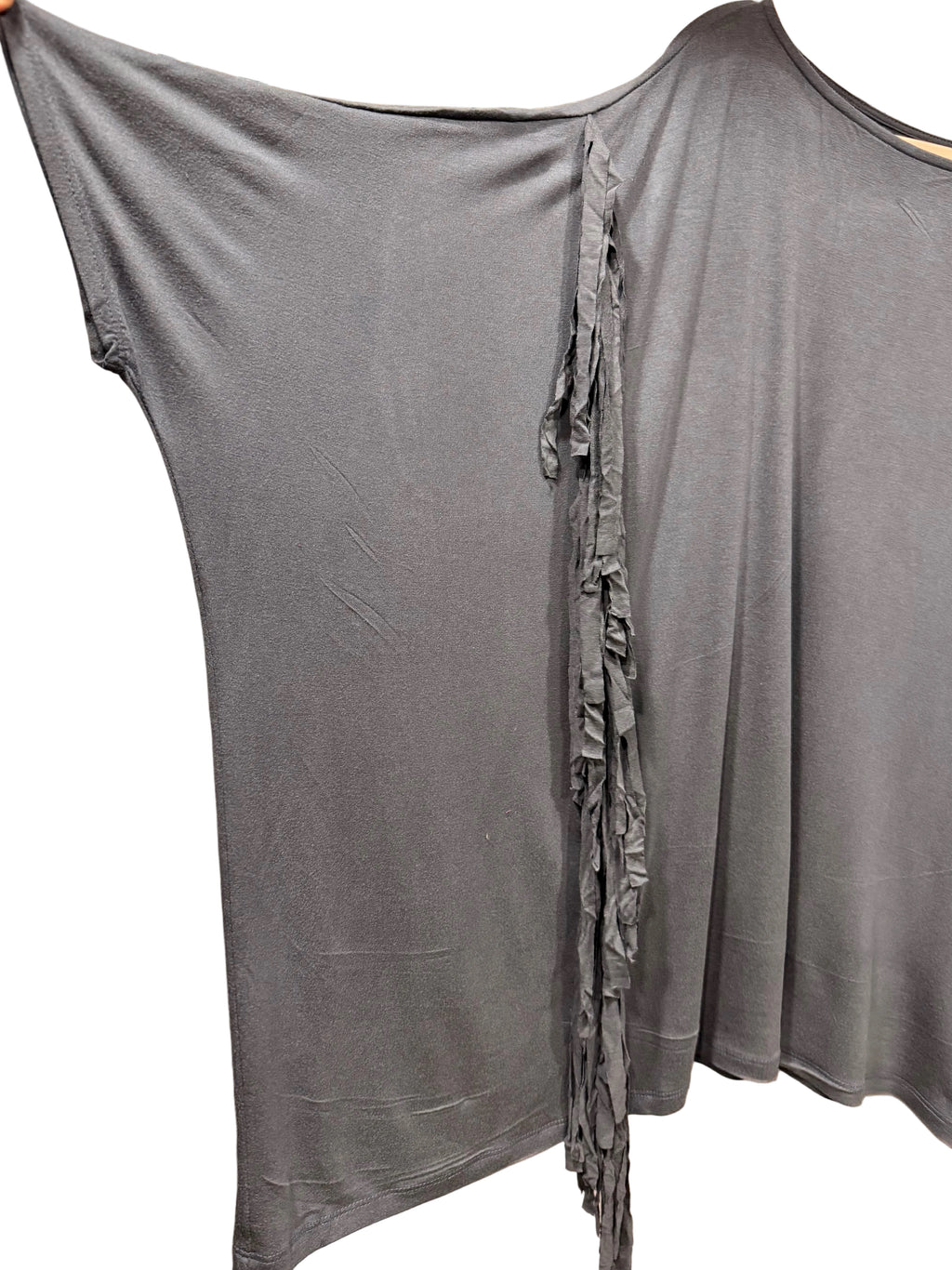Oddi Blue Fringe Poncho Top