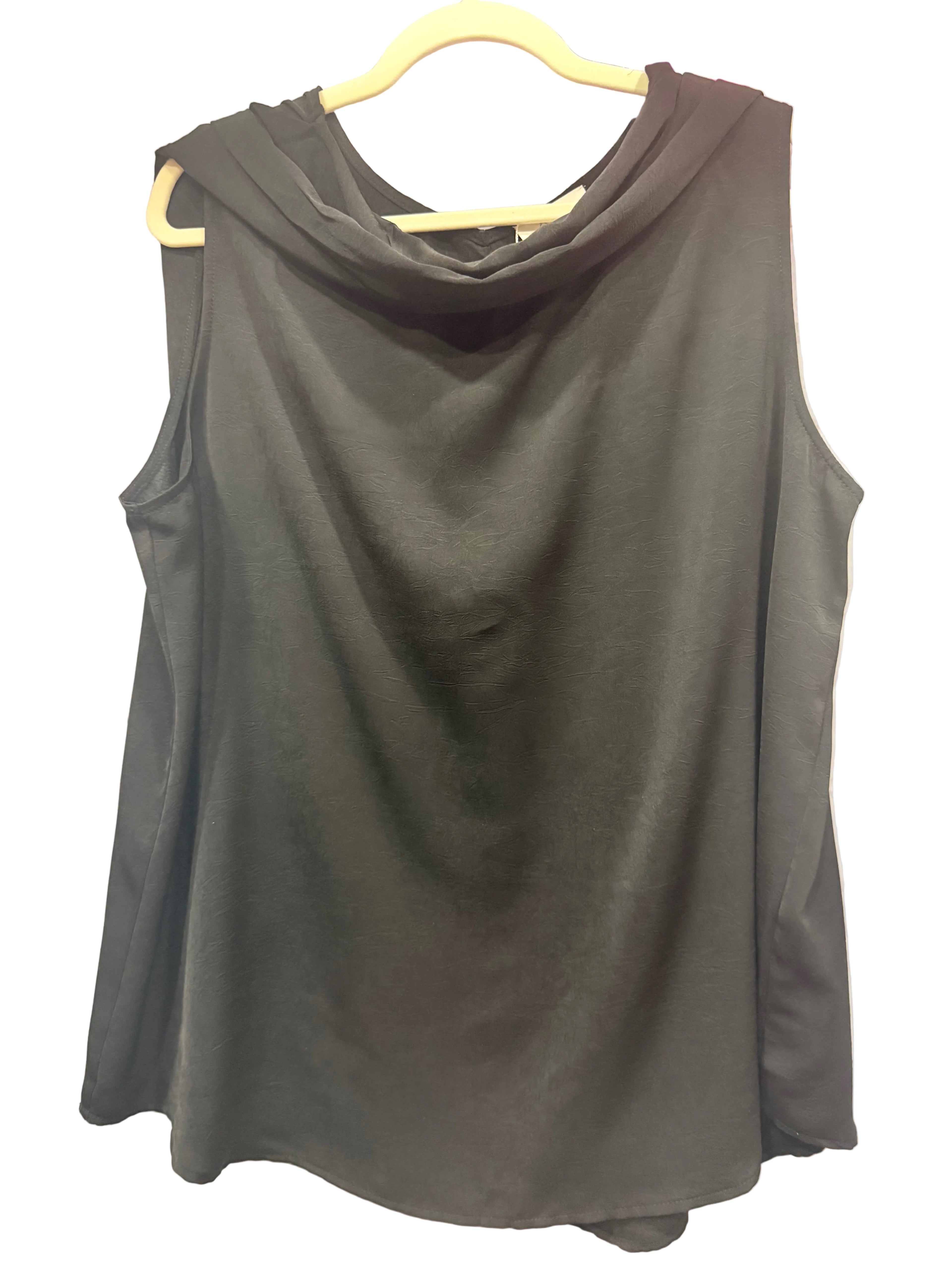 ODDI Black Cowl Neck Tank