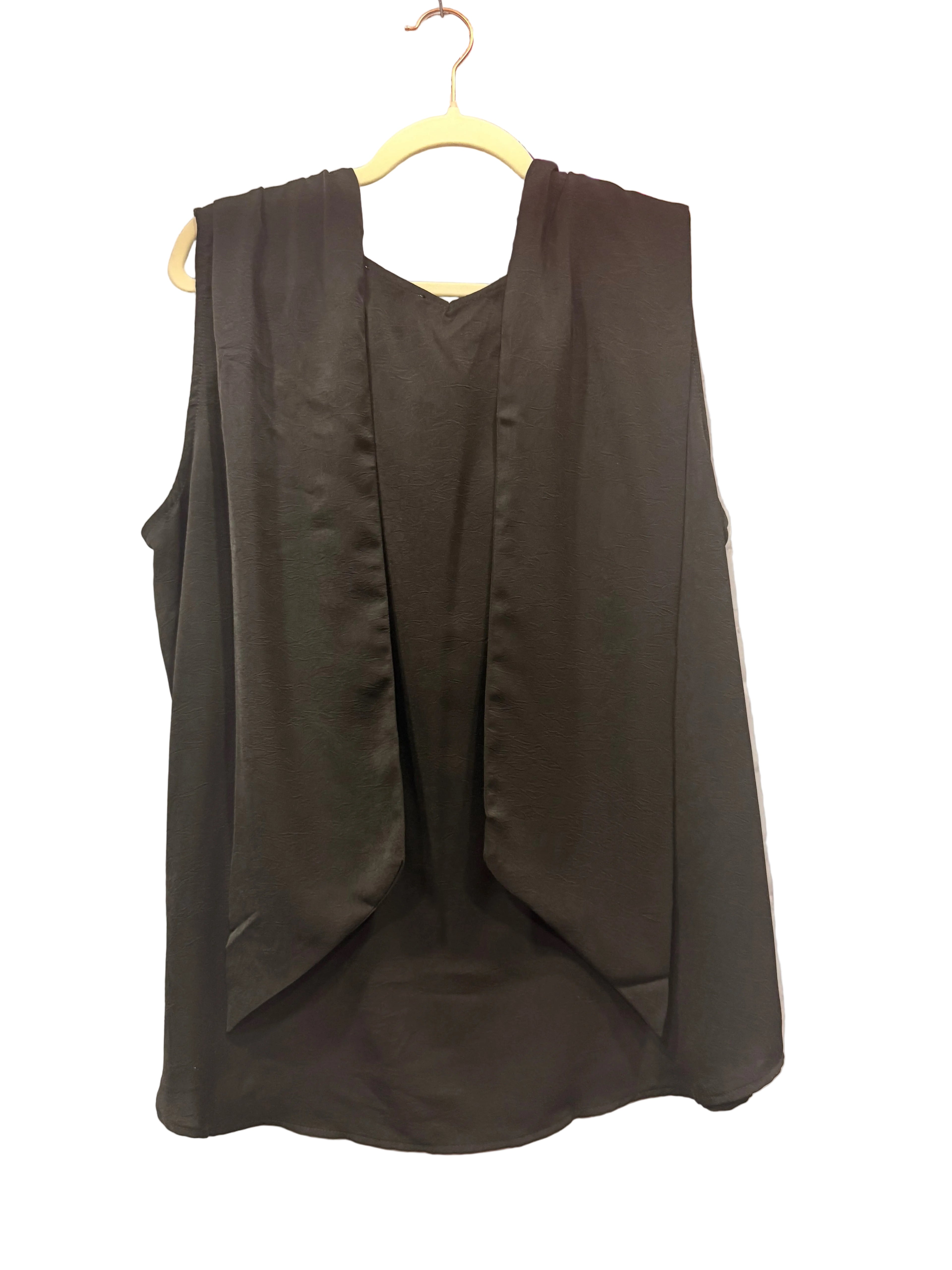 ODDI Black Cowl Neck Tank