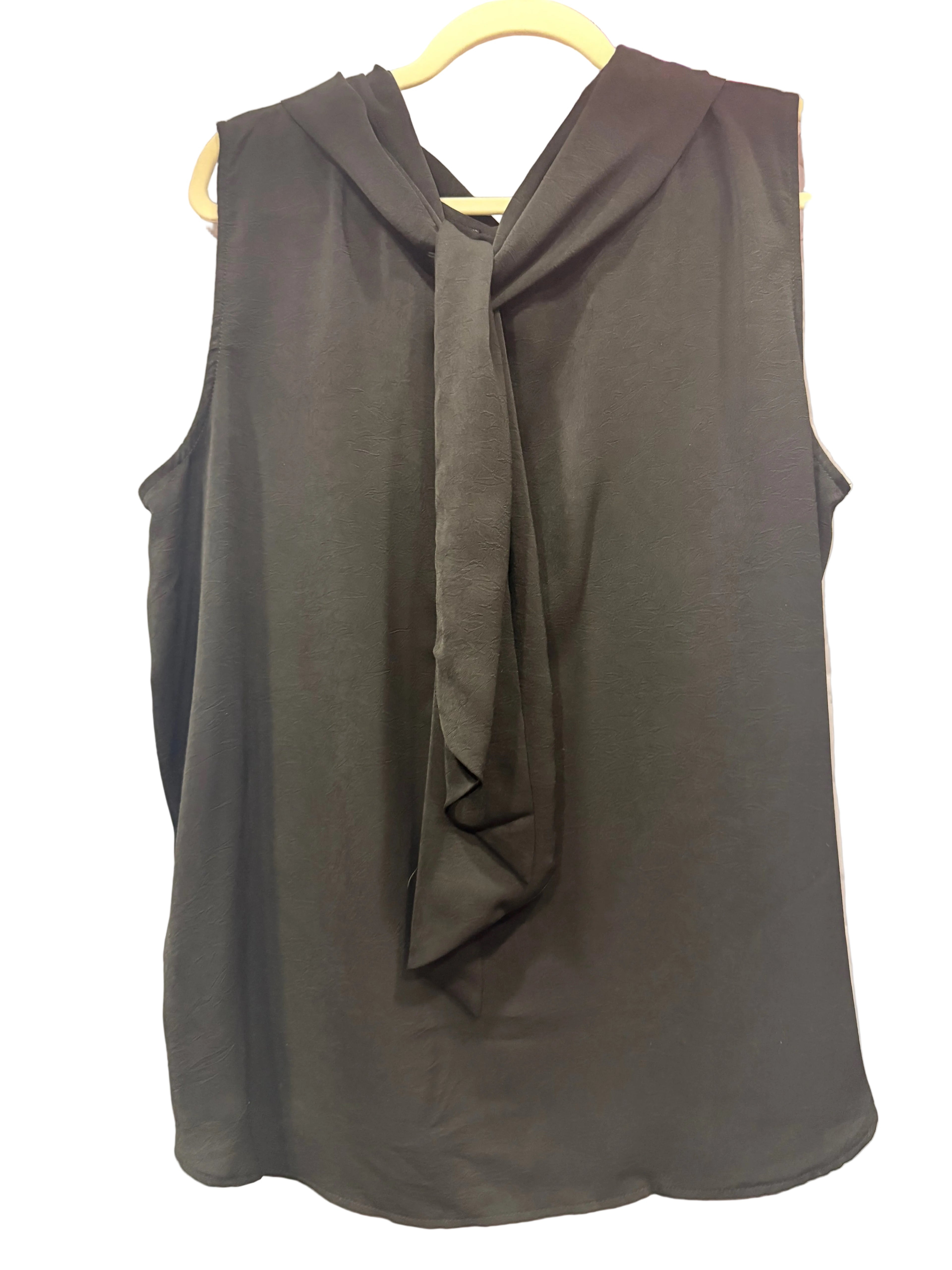 ODDI Black Cowl Neck Tank