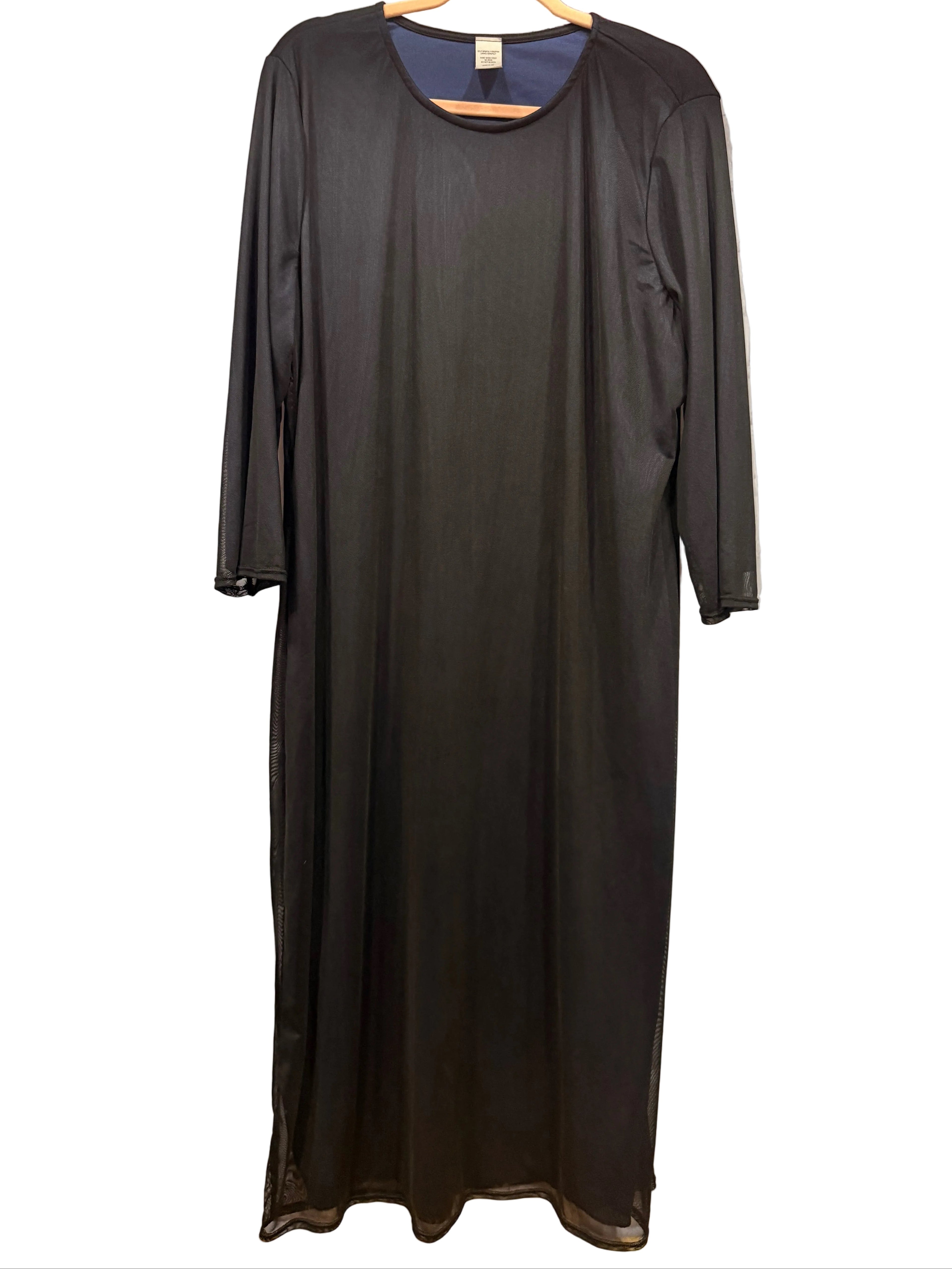 Solid Lined Mesh Layering Dress