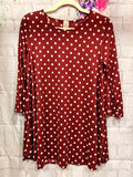 Burgundy Polka Dot Swing Top