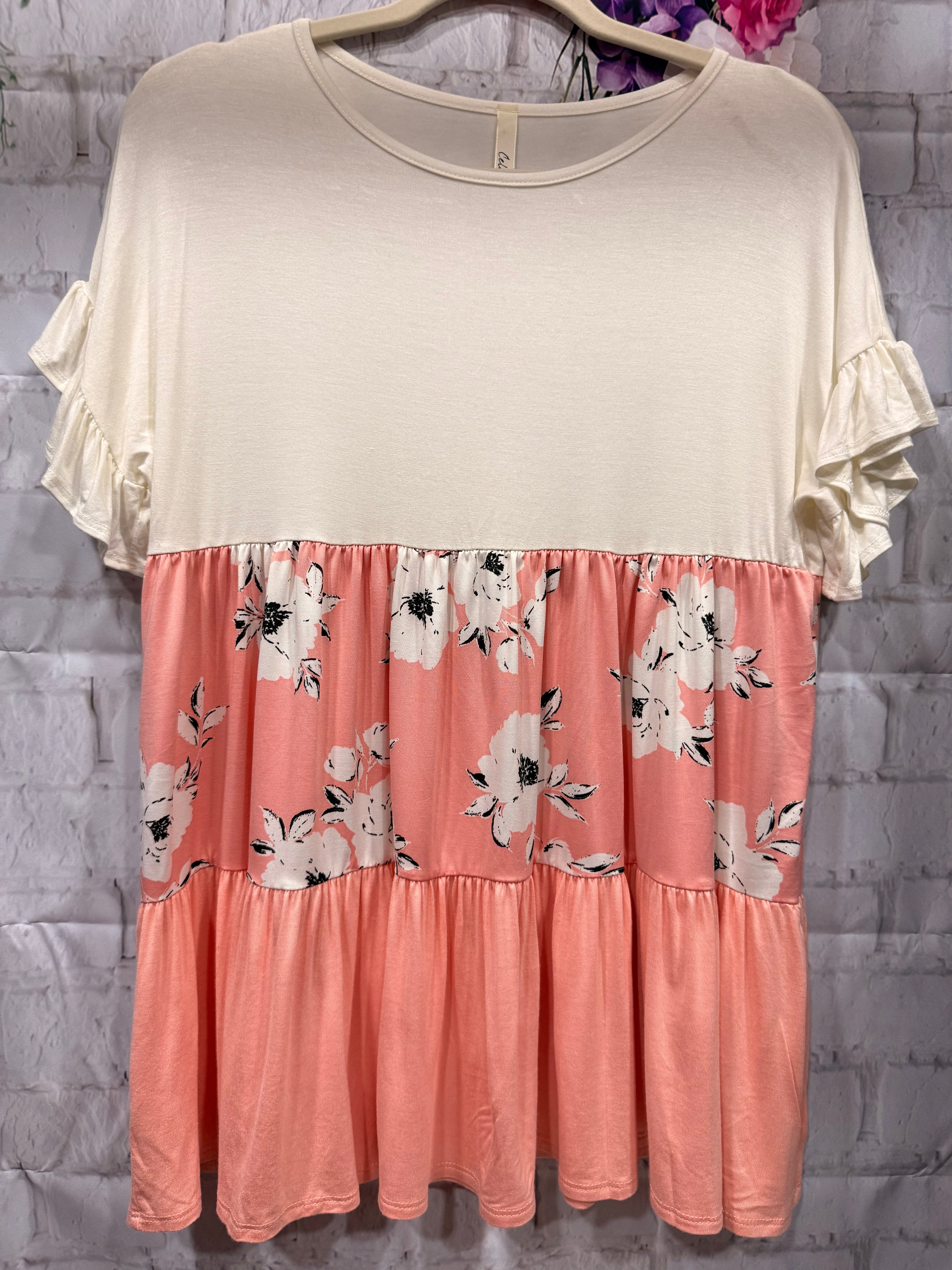 Color Block Baby Doll Top