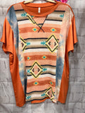 Aztec Color Block Dolman Sleeve Top