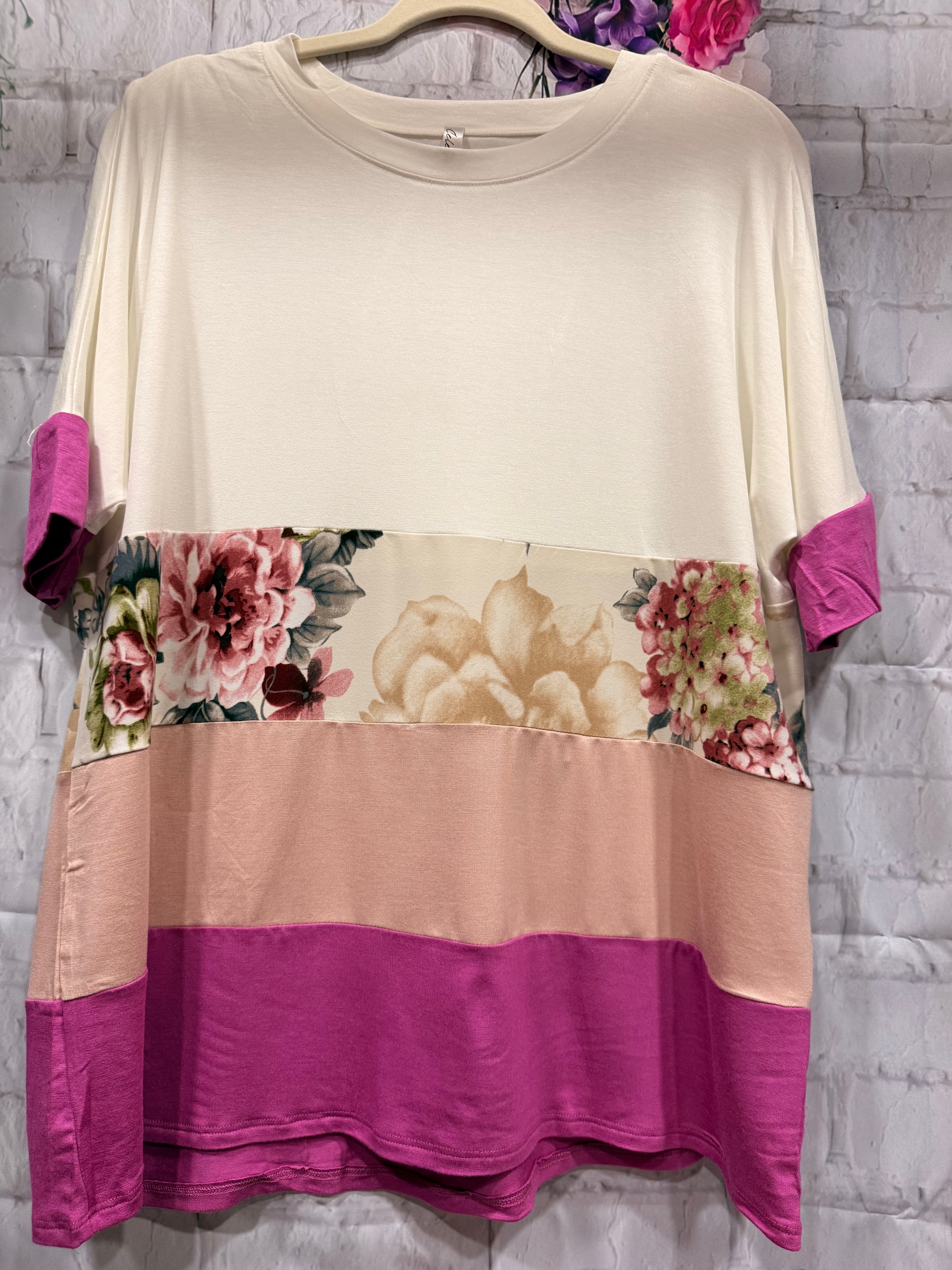 Color Block Short Sleeve Top