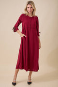 Empire Dress with Animal Print Bow By Celeste