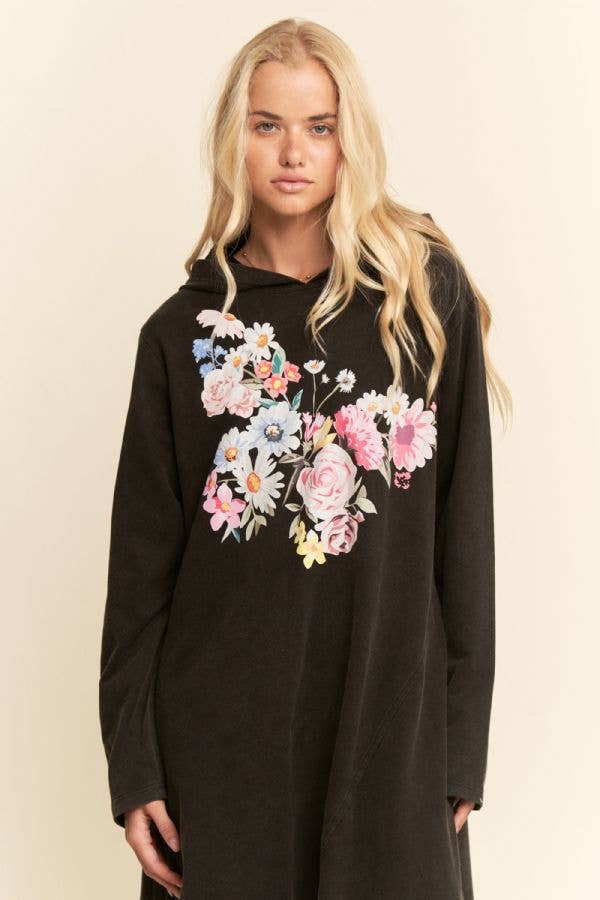 Mineral Floral Butterfly Hoodie Dress