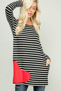 HEART PATCH STRIPED TUNIC