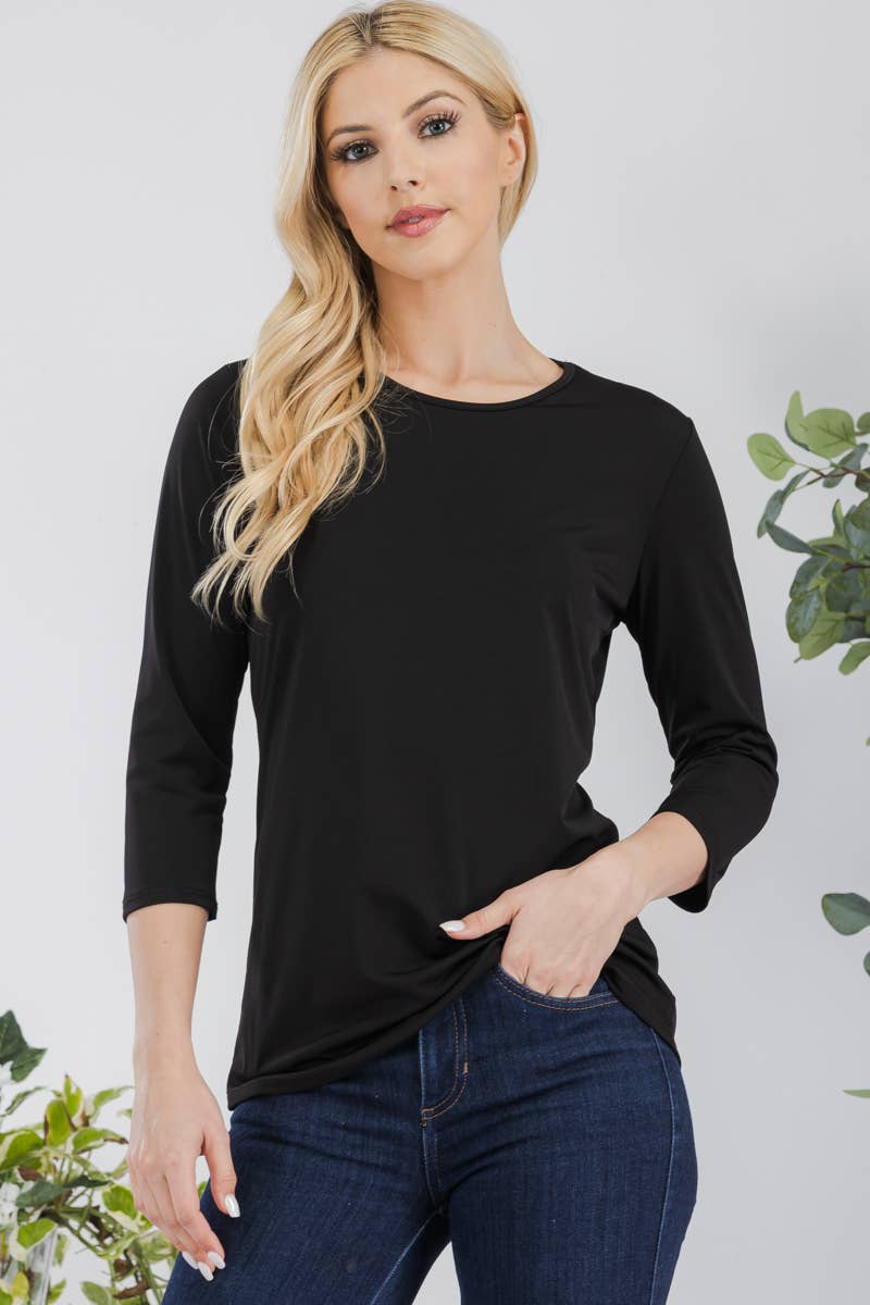 3/4 Sleeve Layering Top