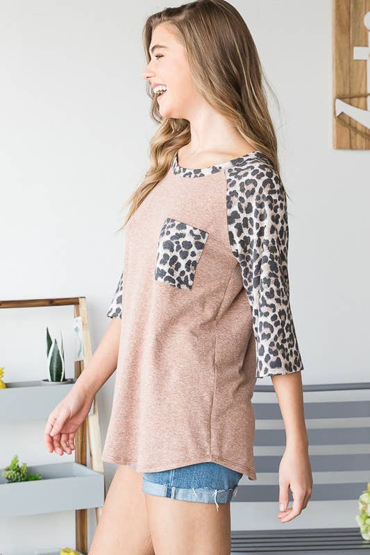 ANIMAL LEOPARD 3/4 Sleeve Top