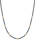 Black Crystal and Gold Cross Necklace 16" - 18"