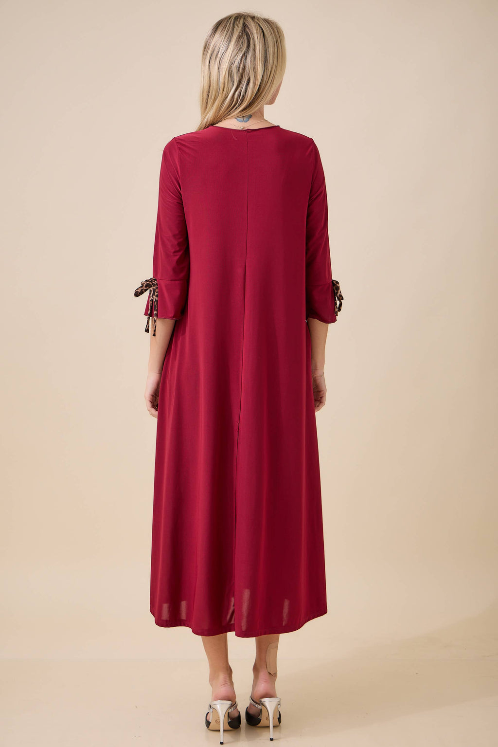 Empire Dress with Animal Print Bow By Celeste