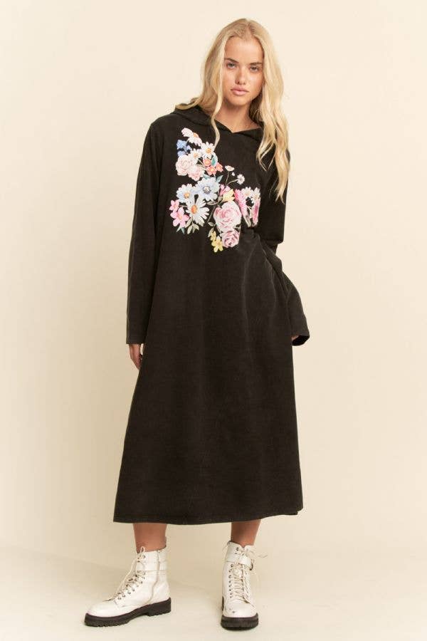 Mineral Floral Butterfly Hoodie Dress