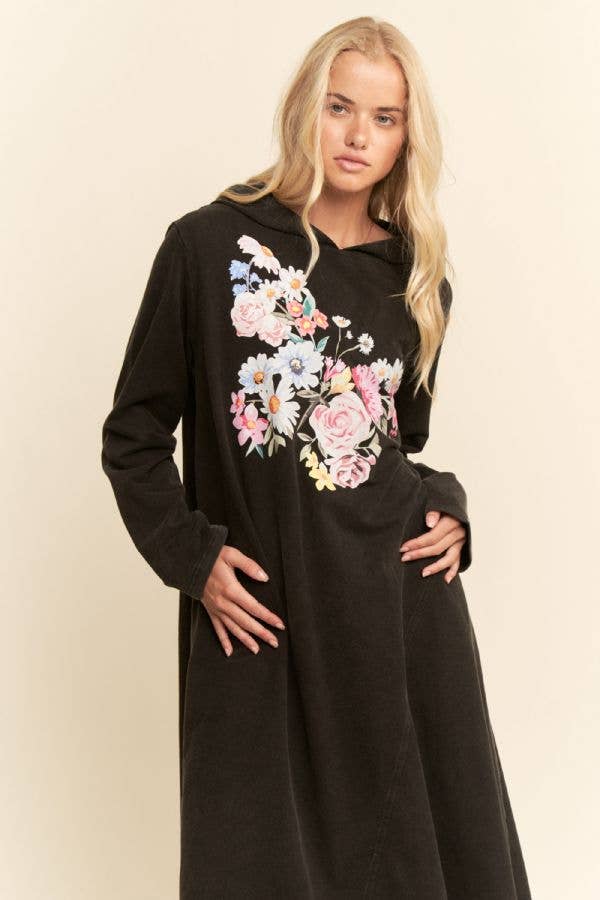 Mineral Floral Butterfly Hoodie Dress