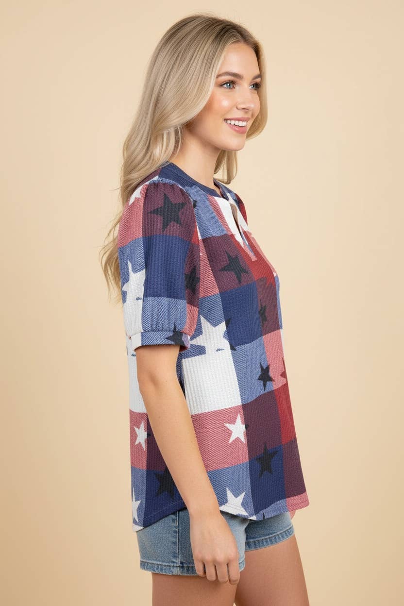 Plaid Star Top